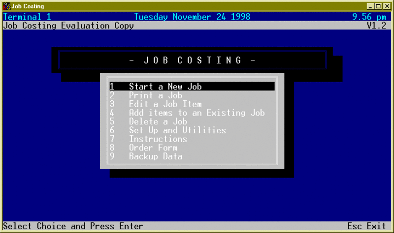 Job Costing Screenshot